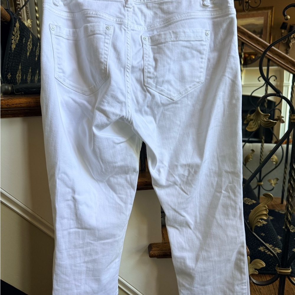 J. Jill White Ankle & Cropped Jeans White. Frayed Raw Hem. Pockets. EUC - Picture 7 of 9